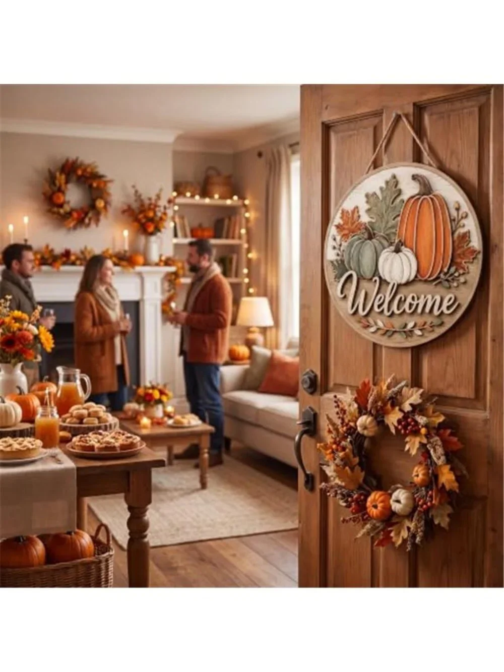 Fall Decor Fall Welcome Sign for Front Door Thanksgiving Decorations
